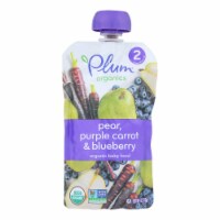 Plum Organics Baby Food-Blueberry Pear and Purple Carrots-Stage 2-6 Months and Up-3.5oz-6Case