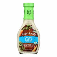 Organic Ville Organic Dressing - Dairy Free Ranch Vinaigrette - Case of 6 - 8 Fl oz.