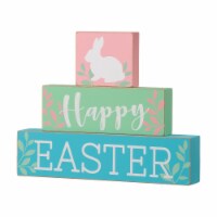 Glitzhome 9.5 L Wooden Easter Block Table Decor