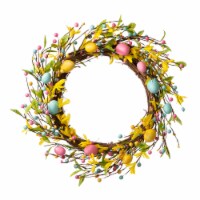 Glitzhome 22 D Easter Egg Wreath Hanging Decor