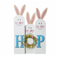 Glitzhome 29.5 H Wooden Easter Bunny Family HOP Porch Sign