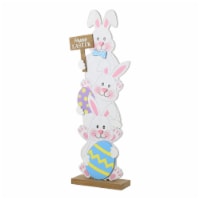 Glitzhome 30.75 H Wooden Easter Porch Decor Themed Wooden Art Stacked Bunny