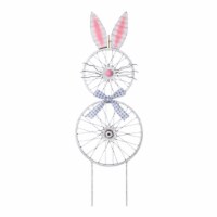 Glitzhome 38 Inch Metal Easter Bicycle Wheel Bunny Yard Stake or Wall Decor