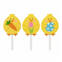 Glitzhome 15 H Set of 3 Easter Wooden Chick Pick/Yard Stake