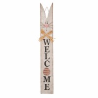 Glitzhome 42 Height Welcome Porch Sign with Wooden Easter Bunny Ears