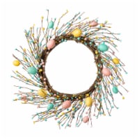 Glitzhome 22 D Easter Eggs Colored Branch Wreath