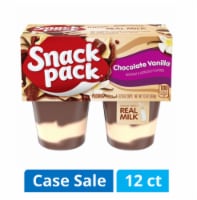 Snack Pack Chocolate Vanilla Pudding Cups Case Lot Sale Perspective: Main