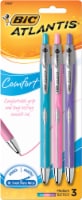 Bic Atlantis Comfort Medium Point Ball Pen - 3 Pack - Blue/Pink/Purple Perspective: Main