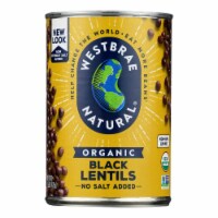 Westbrae Foods Organic Black Lentils Beans - Case of 12 - 15 oz.