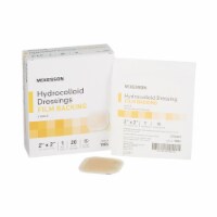 McKesson Hydrocolloid Dressing 2 x 2 Square Waterproof Film Backing 1886 20 per Box
