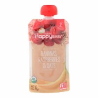 Happy Baby Clearly Crafted Bananas Raspberries and Oats Stage 2 Organic Baby Food