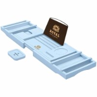 Royal Craft Wood Bathtub Caddy Tray, Blue