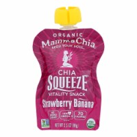 Mamma Chia Squeeze Vitality Snack - Strawberry Banana - Case of 16 - 3.5 oz.