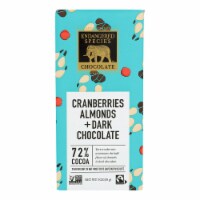 Endangered Species Chocolate Bars-Dark-72 Per Cocoa - Cranberries n Almonds-3 oz Bars-12Case