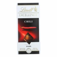 Lindt Chocolate Bar - Dark - 47 Percent Cocoa - Excellence - Chili - 3.5 oz Bars - Case of 12
