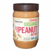 Woodstock Organic Crunchy Easy Spread Peanut Butter - Case of 12 - 35 OZ