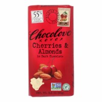 Chocolove Xoxox - Premium Chocolate Bar - Dark - Cherries and Almonds - 3.2 oz Bars - 12Pack