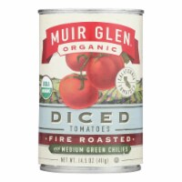 Muir Glen Fire Roasted Diced Tomatoes with Green Chilies-Green Chilies-Case of 12 - 14.5 oz.