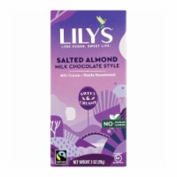 Lily's Sweets Chocolate Bar -Milk Chocolate - 40 Per Cocoa -Salted Almond -3 oz Bars - 12Case