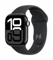 Apple Watch Series 10 GPS 42mm Jet Black Aluminum Case with Black Sport Band - S/M Perspective: Main