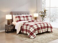 HD Designs Ridge Plaid Comforter Set King - Red Perspective: Main