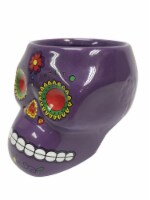 Holiday Home Day of the Dead Skull Planter - Purple Perspective: Main