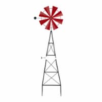 Glitzhome Metal Red Wind Spinner Yard Stake Spring Decor - Red Perspective: Main