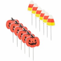 Holiday Home™ Pumpkin and Candy Corn Cupcake Topper Picks Perspective: Main