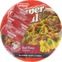 Nissin Beef Flavor Minestrone Noodle Souper Meal Perspective: top