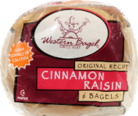 Western Bagel Cinnamon Raisin Bagels Perspective: top