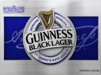 Guinness Black Lager Beer Bottles Perspective: top