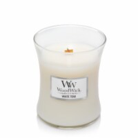 Woodwick® White Teak Medium Hourglass Jar Candle Perspective: Main
