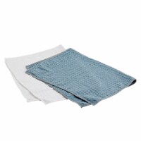 Dash of that Waffle Weave Kitchen Towels - Blue/White Perspective: Main