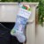 Northlight 20  Blue Babys First Christmas Velveteen Snowman Angel Christmas Stocking Perspective: back