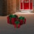Northlight Set of 3 Lighted Red and Green Tinsel Gift Boxes with Bows Christmas Outdoor Perspective: back