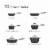 Tramontina Gourmet Cookware Set - Black Perspective: back