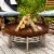 Curonian 79Jura Jura Stainless Steel & Wood Burning Fire Pit Perspective: back