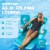 TRC Recreation Folding Baja II Lounge Portable Swimming Pool Float Tropical Teal Perspective: back