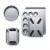 Calphalon 6 Piece Nonstick All Purpose Bakeware Set with Cookie Sheets, Silver Perspective: back