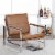 Studio Designs Home Atlas Leather and Metal Accent Chair in Caramel/Chrome Perspective: back