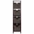 Leo 5-Pc Storage Shelf With 4 Foldable Woven Baskets, Espresso And Chocolate Perspective: back