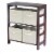 Winsome 92861 Capri 2 Section M Storage Shelf with 4 Foldable Fabric Baskets - Walnut and Bei Perspective: back