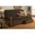 Kodiak Furniture Lodge Frame with Linen Fabric Mattress in Rustic Walnut/Gray Perspective: back