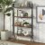 TMS Connection 4-Tier Contemporary Metal Bookshelf in Walnut/Black Perspective: back