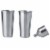 Maxam 4 Piece "Giant Shot" Stainless Steel Flask Set 64 Ounces with Shot Glasses Perspective: back