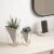 Umbra 1004372-524 Trigg Desktop Planter Vase & Geometric Container - White Ceramic & Brass - Perspective: back