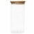 Blue Donuts Glass  40 Oz Food Storage Containers with Wood Airtight Lids Perspective: back