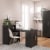 Camberly Hobby and Craft Desk with Storage Cabinet, Black Oak Perspective: back