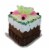 Allstate 4  Brown and Green Sliced Chocolate Cake with Flower Christmas Ornament Perspective: back