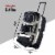 Olympia 8 Pocket U Shape Black Rolling Duffel Bag with Retractable Handle Perspective: back